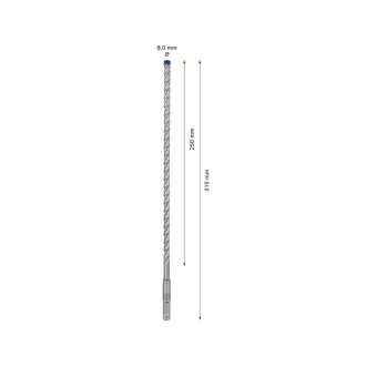   BOSCH EXPERT 7X Kameninový vrták 8 x 315/250 mm štvorhranný SDS-Plus