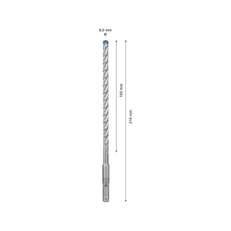   BOSCH EXPERT 7X Skalný vrták 9 x 215/150 mm štvorzubý SDS-Plus
