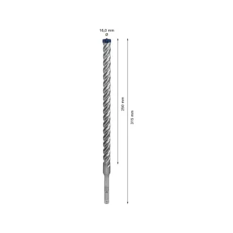   BOSCH EXPERT 7X Skalný vrták 16 x 315/250 mm štvorhraný SDS-Plus