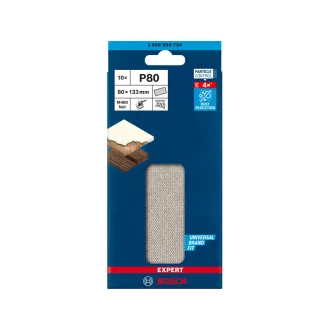   BOSCH EXPERT Brúsna sieť na brúsnicu s suchým zipsom 80 x 133 mm /P80 (10 ks)