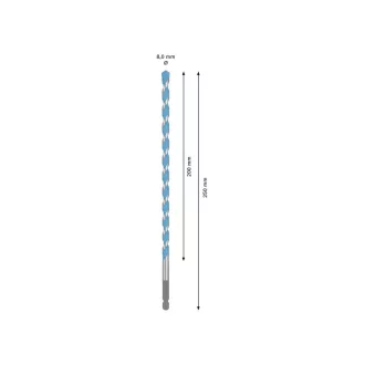   BOSCH EXPERT HEX-9 Multiconstruction vrták 8,0 x 200/250 mm s 1/4" držiakom bitov