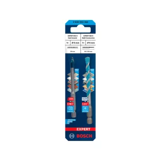   BOSCH EXPERT HEX-9 Hard Ceramic + Univerzálny vŕtací hriadeľ 6 mm 1/4" s bitovým upevnením (2 ks)