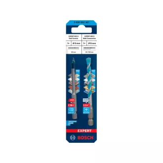   BOSCH EXPERT HEX-9 Hard Ceramic + Univerzálny vrták 8 mm 1/4" bitový držiak (2 ks)