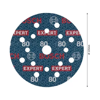   BOSCH EXPERT O780 Foil Brúsny kotúč na suché zipy 125 mm / P80 keramické zrná (6 kusov)