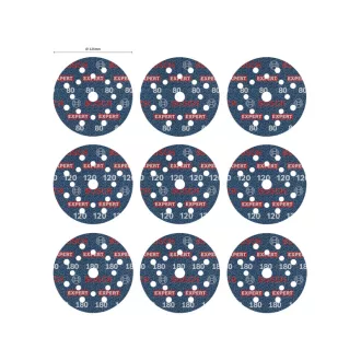   BOSCH EXPERT O780 Foil Súprava brúsnych kotúčov na suché brúsenie 9 dielna 125 mm keramické zrná