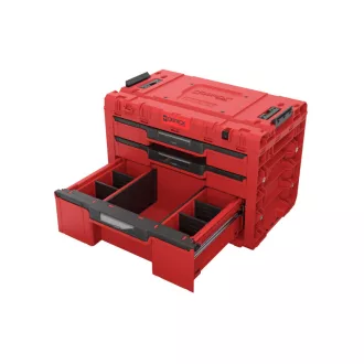   QBRICK SYSTEM PRIME Skrinka na náradie s 3 zásuvkami Red Ultra HD
