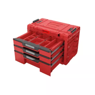   QBRICK SYSTEM PRIME Skrinka na náradie s 3 zásuvkami Red Ultra HD