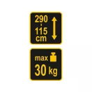 VOREL Teleskopická nosná tyč 1150 - 2900 mm 30 kg