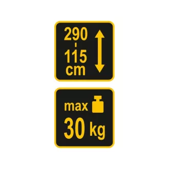 VOREL Teleskopická nosná tyč 1150 - 2900 mm 30 kg