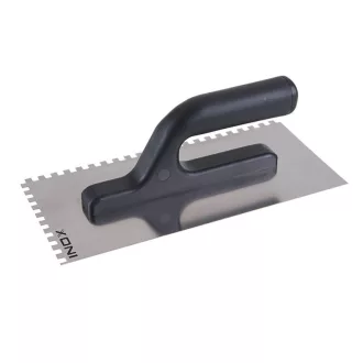   Zúbkovaná stierka 125 x 270 mm inox s plastovou rukoväťou 6 x 6 mm