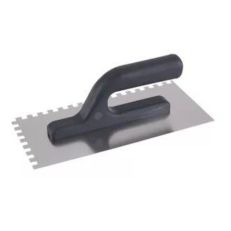   Zúbkovaná stierka 125 x 270 mm inox s plastovou rukoväťou 8 x 8 mm