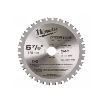 MILWAUKEE Pílový kotúč na kov 150 x 20 x 1,6 mm / 34T