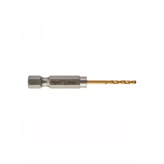   MILWAUKEE Vrták 2,0 x 59,5/17 mm HSS-G TiN, červená HEX - Shockwave™ (2 ks)