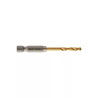   MILWAUKEE Vrták 3,5 x 69/25 mm HSS-G TiN, červená HEX - Shockwave™ (2 ks)