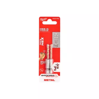   MILWAUKEE Vrták 3,0 x 65/23 mm HSS-G TiN, červená HEX - Shockwave™ (2 ks)