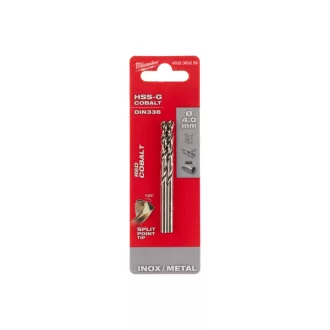   MILWAUKEE Vrták 4,0 x 75/43 mm HSS-G Co DIN 338 Red Cobalt (2 ks)