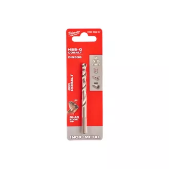   Vrták MILWAUKEE 5,5 x 93/57 mm HSS-G Co DIN 338 červený kobalt