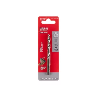   Vrták MILWAUKEE 6,0 x 93/57 mm HSS-G Co DIN 338 červený kobalt