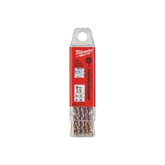   MILWAUKEE Vrták 2,5 x 57/30 mm HSS-G Co DIN 338 Red Cobalt (10 ks)