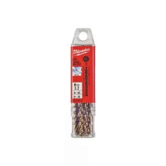   MILWAUKEE Vrták 3,2 x 65/36 mm HSS-G Co DIN 338 Red Cobalt (10 ks)