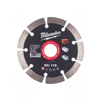   MILWAUKEE Diamantový rezací kotúč 115 x 2,2 x 10 x 22,2 mm segmentovaný