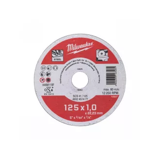   MILWAUKEE Rezný kotúč na kov 125 x 1,0 x 22,2 mm rovný SCS 41