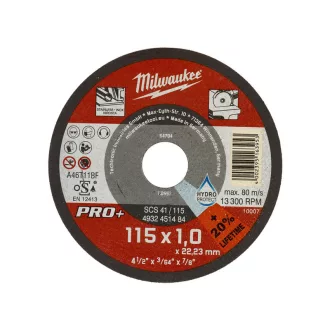   MILWAUKEE Rezný kotúč na kov 115 x 1,0 x 22,2 mm inox rovný SC41 PRO+ (200 ks)