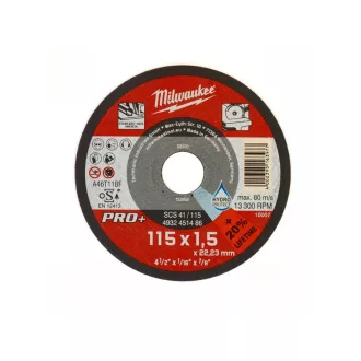   MILWAUKEE Rezný kotúč na kov 115 x 1,5 x 22,2 mm inox rovný SC41 PRO+