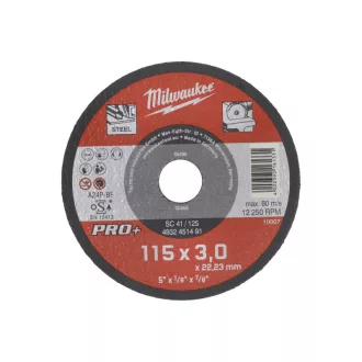   MILWAUKEE Rezný kotúč na kov 115 x 3,0 x 22,2 mm rovný SC41 PRO+