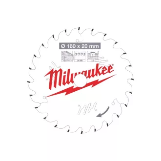   MILWAUKEE Pílový kotúč na drevo 160 x 20 x 2,2 mm /24T ATB
