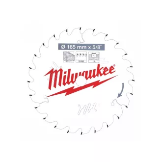   MILWAUKEE Pílový kotúč na drevo 165 x 15,87 x 1,6 mm / 24T