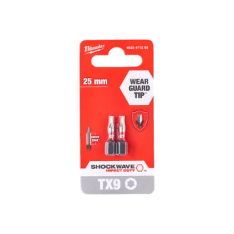 MILWAUKEE Bit hrot torx TX9 x 25 mm (2 ks)