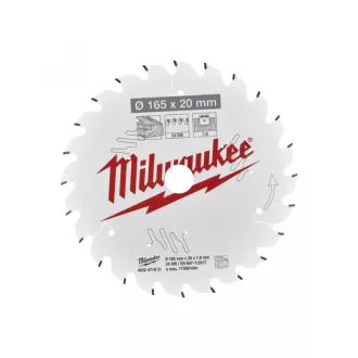   MILWAUKEE Pílový kotúč na drevo 165 x 20 x 1,6 mm / 24T ATB