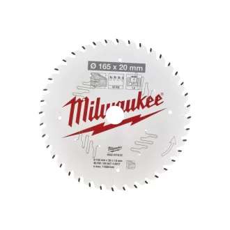   MILWAUKEE Pílový kotúč na drevo 165 x 20 x 1,6 mm / 40T ATB