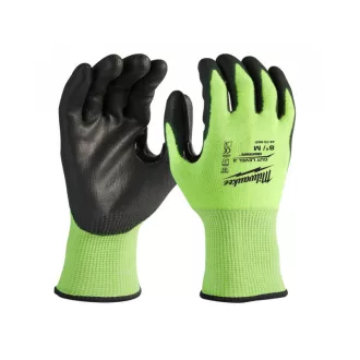  MILWAUKEE Pracovné ochranné rukavice odolné proti prerezaniu úroveň 3 M/8 Hi-Vis