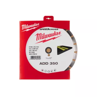   MILWAUKEE Diamantový rezací kotúč 350 x 2,8 x 10 x 25,4 mm segmentovaný ADD