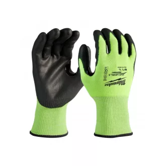   MILWAUKEE Pracovné ochranné rukavice odolné proti prerezaniu HI-VIS 4/C - L/9 veľká veľkosť (144 párov)