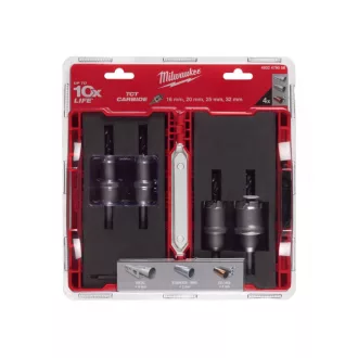   MILWAUKEE TCT Súprava kruhových rezačiek 4 diely 16/20/25/32 mm s 3-stranným upínaním inox
