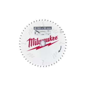   MILWAUKEE Pílový kotúč na hliník 165 x 20 x 1,6 mm / 52T ATB