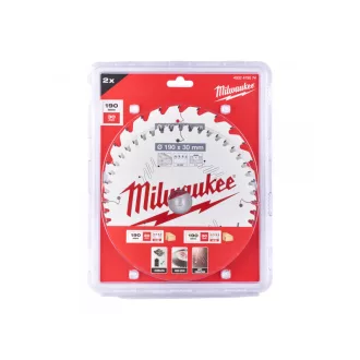   MILWAUKEE Sada pílových listov na drevo 190 x 30 x 1,6 mm / 24T + 48T