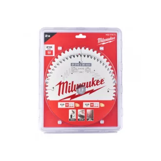   MILWAUKEE Sada pílových listov na drevo 216 x 30 x 2,4 mm / 48T + 60T