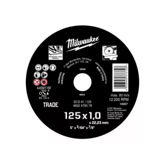   MILWAUKEE Rezný kotúč na kov 125 x 1,0 x 22,2 mm ECO SCS 41