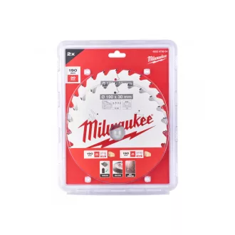   MILWAUKEE Pílový kotúč na drevo 190 x 30 x 1,6 mm / 24T (2ks)