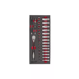   MILWAUKEE Sada nástrčných kľúčov 32 kusov 3/8" 6 - 19 mm v penovej vložke