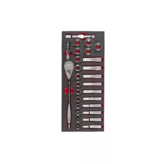   MILWAUKEE Sada nástrčných kľúčov 28 kusov 1/2" 10 - 24 mm v penovej vložke
