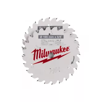   MILWAUKEE Pílový kotúč na drevo 165 x 15,87 x 1,6 mm / 24T (2ks)