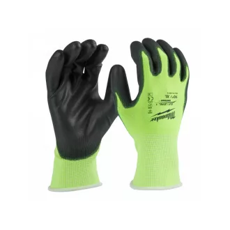   MILWAUKEE Pracovné rukavice odolné proti prerezaniu PU záter 1/A - XL/10 Hi-Vis