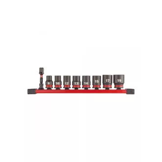   MILWAUKEE Súprava nástrčných kľúčov na stroj s úložnou koľajnicou 9 kusov 3/8" 8-19 mm CrMo