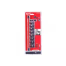 MILWAUKEE Súprava nástrčných kľúčov na stroj s úložnou koľajnicou 9 kusov 3/8" 8-19 mm CrMo