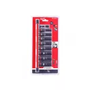 MILWAUKEE Súprava nástrčných kľúčov s dlhým strojom s úložnou lištou 9-dielna 3/8" 8-19 mm CrMo